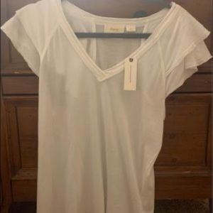 Maeve by Anthropologie Ivory ruffled sleeve shirt brand new with tags